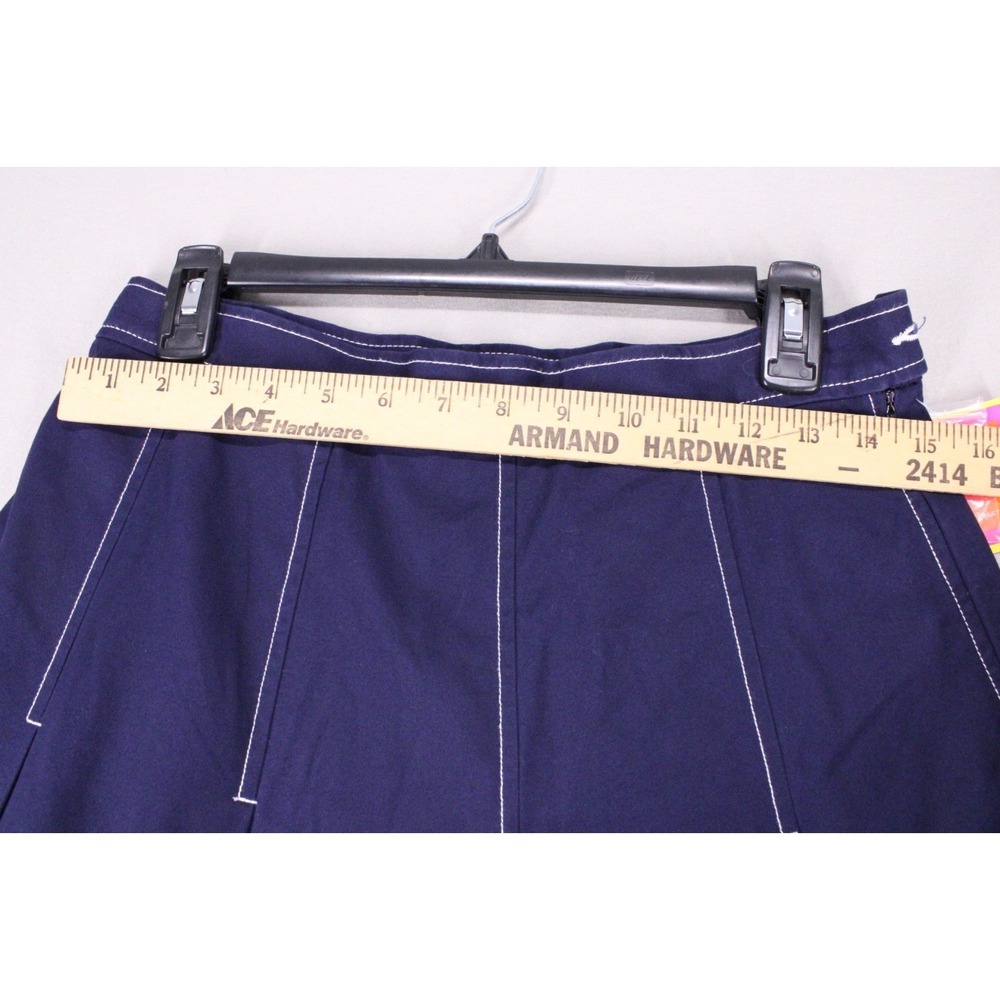 Isaac Mizrahi Women's Knee Length PleatedSkirt Size 10 Navy Side Zip NWT - Picture 5 of 12